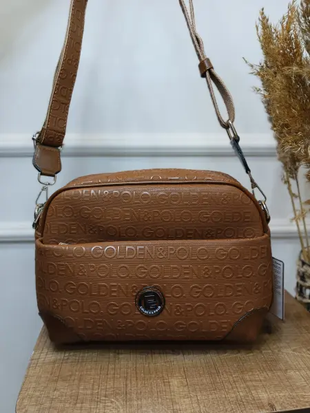 Golden Polo Marka çapraz çanta taba yazılı