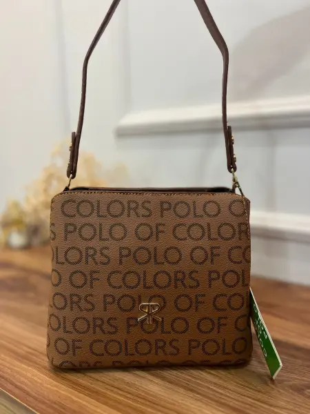 İmpolo Marka Kol Çantası taba Desen Yazılı
