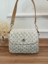 Golden Polo Marka Çapraz Çanta vizon-taba Desenli Lacivert-Taba Kancalı
