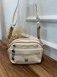 Just Polo Marka çapraz çanta krem Lacoste Üç Bölme