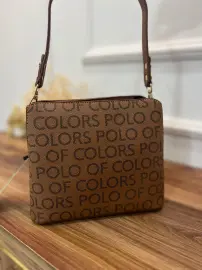 İmpolo Marka Kol Çantası taba Desen Yazılı